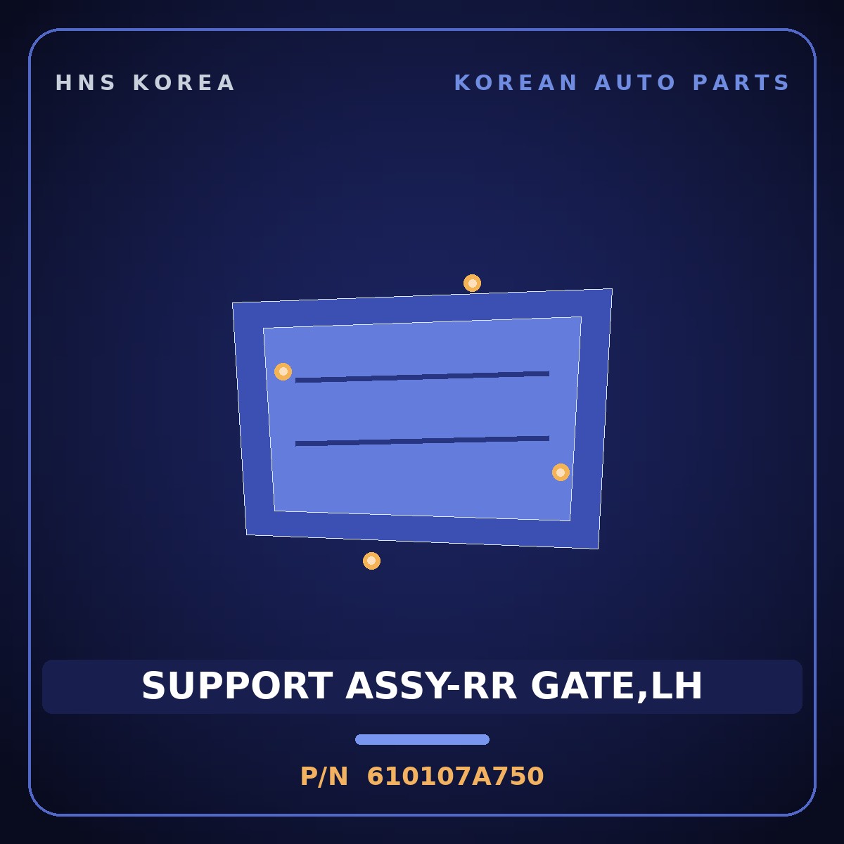 Genuine Mobis SUPPORT ASSY-RR GATE,LH 610107A750 for Mega Truck 2004 HNS Parts Korea