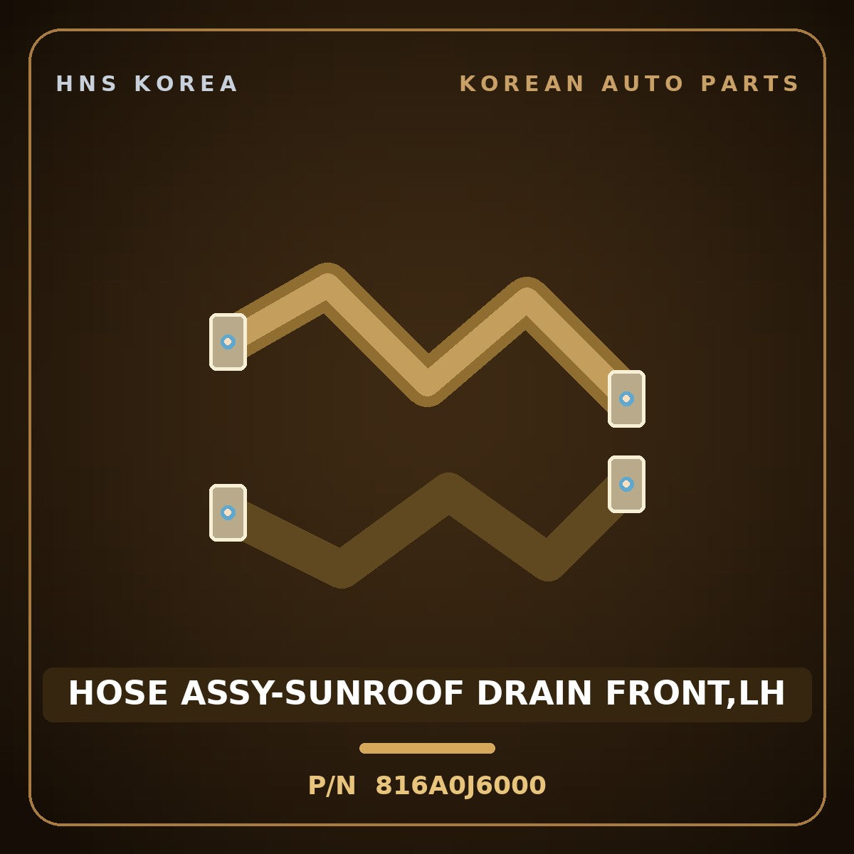 Genuine Mobis HOSE ASSY-SUNROOF DRAIN FRONT,LH 816A0J6000 for K9 2018 HNS Parts Korea