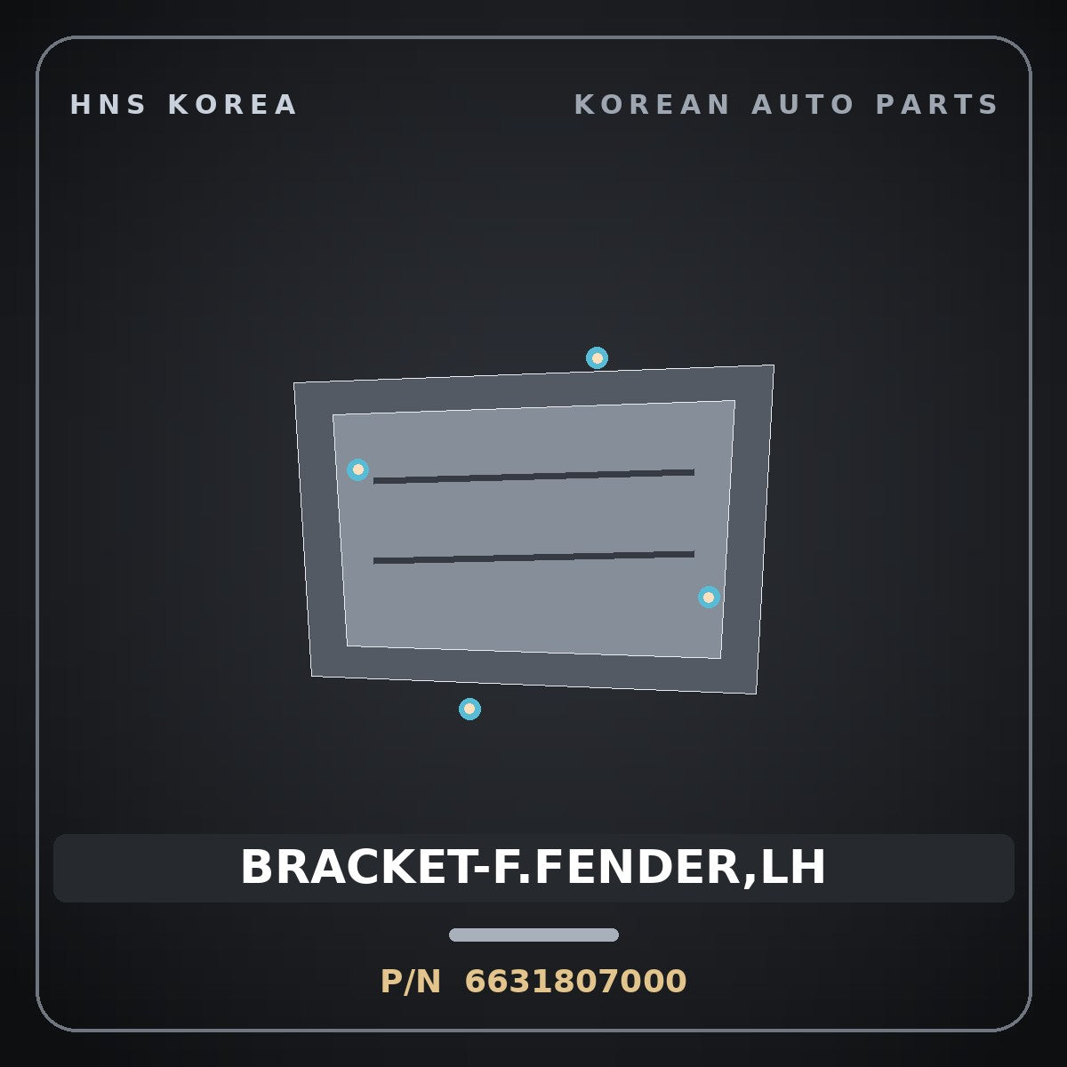 Genuine Mobis BRACKET-F.FENDER,LH 6631807000 for Morning 2004 HNS Parts Korea