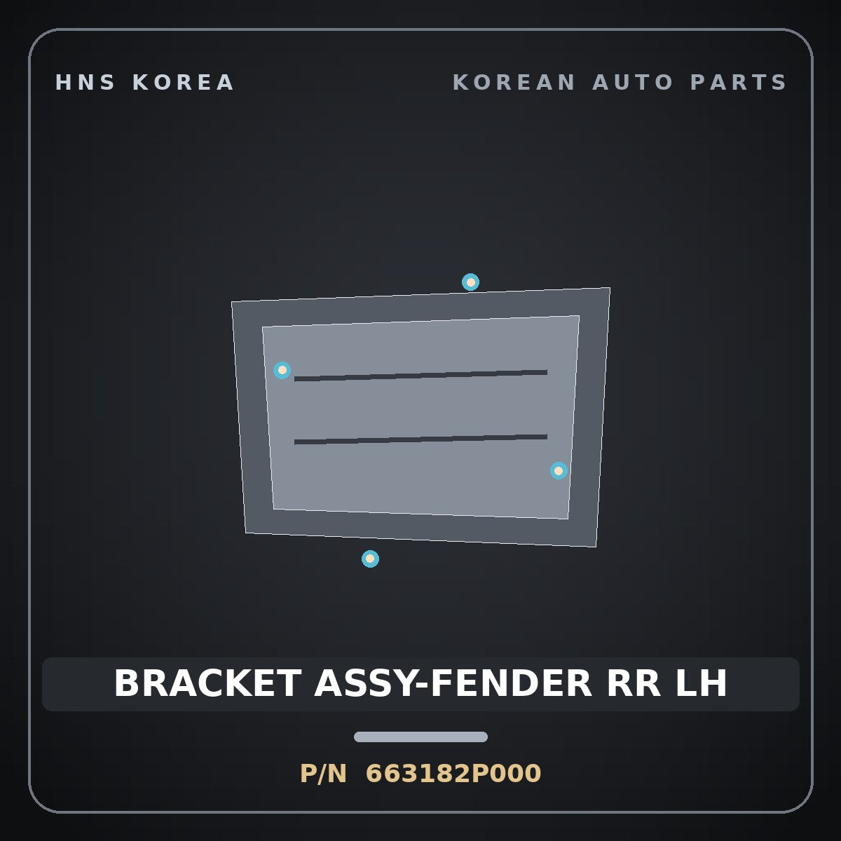 Genuine Mobis BRACKET ASSY-FENDER RR LH 663182P000 for Sorento 2009 HNS Parts Korea