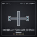 Genuine Mobis MEMBER ASSY-F/APRON UPR COMPT,RH 64560ES000 for Carnival 2024 HNS Parts Korea
