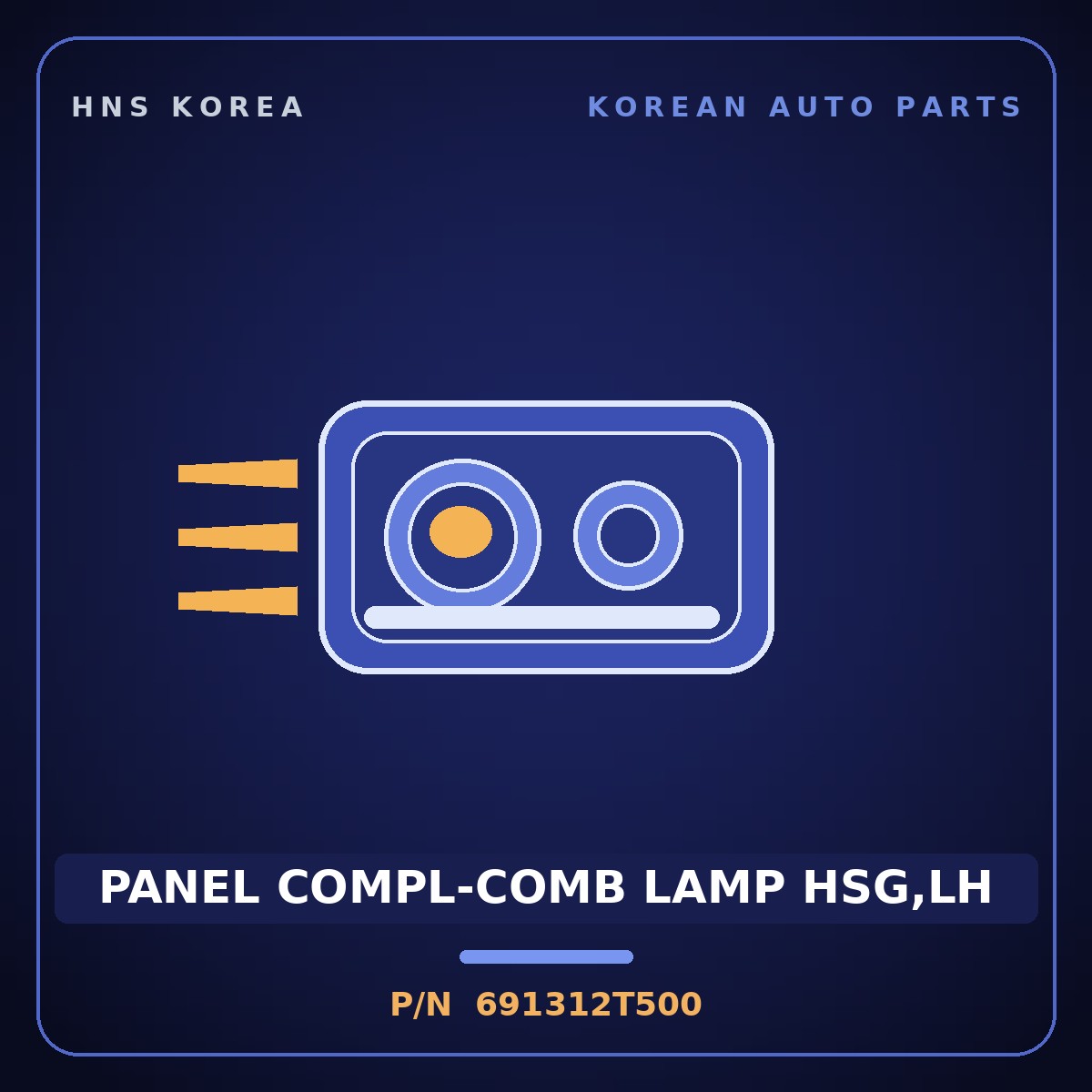 Genuine Mobis PANEL COMPL-COMB LAMP HSG,LH 691312T500 for K5 2014 HNS Parts Korea