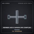 Genuine Mobis MEMBER ASSY-F/APRON UPR COMPT,RH 64560R0000 for Carnival 2020 HNS Parts Korea