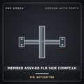 Genuine Mobis MEMBER ASSY-RR FLR SIDE COMPT,LH 657102F700 for Cerato 2006 HNS Parts Korea