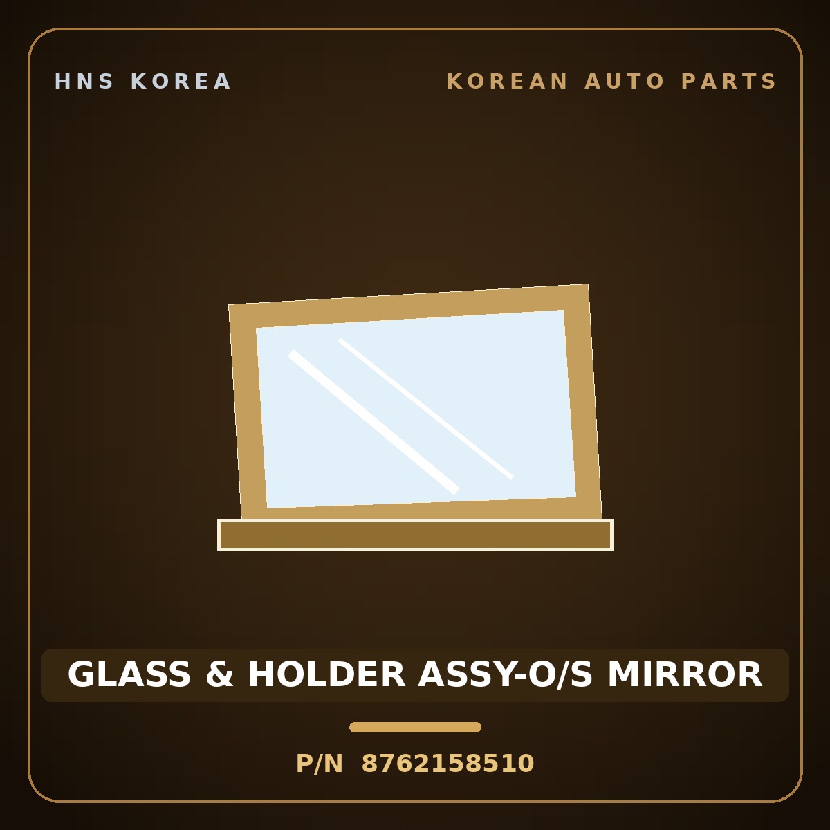 Genuine Mobis GLASS & HOLDER ASSY-O/S MIRROR 8762158510 for County 2008 HNS Parts Korea