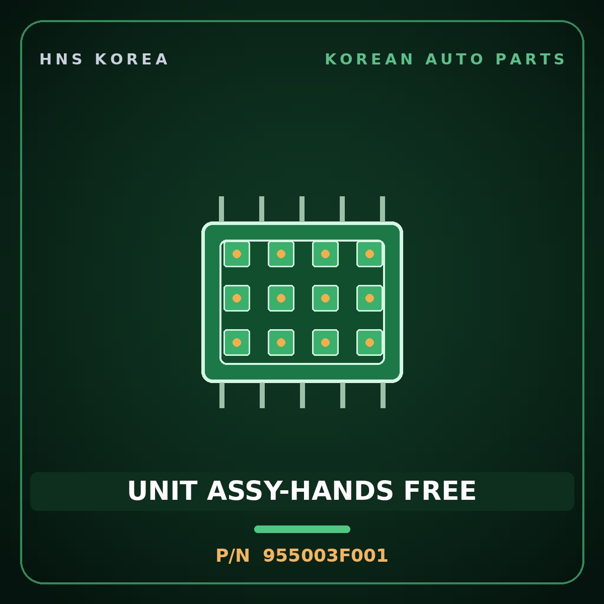 Genuine Mobis UNIT ASSY-HANDS FREE 955003F001 for Opirus 2003 HNS Parts Korea
