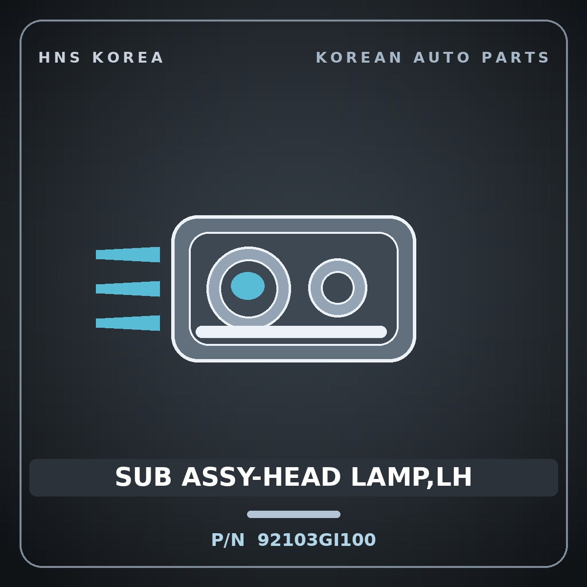 Genuine Mobis SUB ASSY-HEAD LAMP,LH 92103GI100 for Ioniq 5 2021 HNS Parts Korea