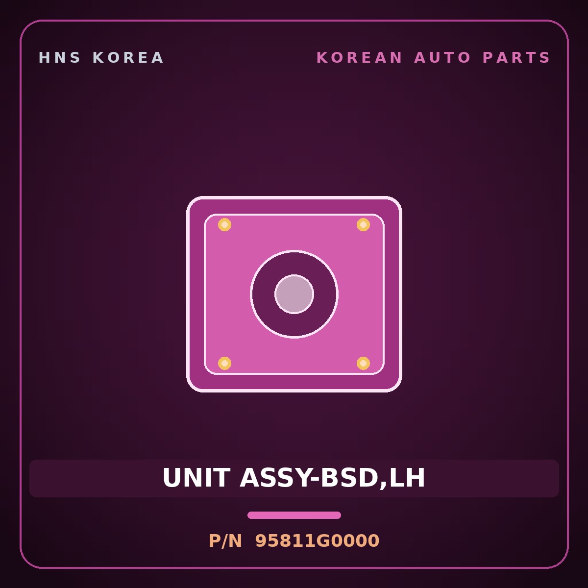 Genuine Mobis UNIT ASSY-BSD,LH 95811G0000 for K7 2016 HNS Parts Korea