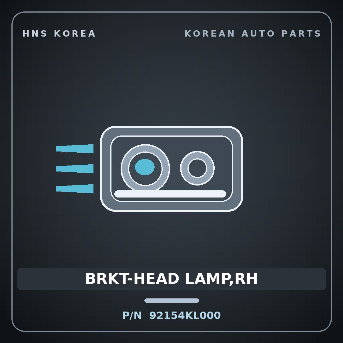 Genuine Mobis BRKT-HEAD LAMP,RH 92154KL000 for Ioniq 6 2023 HNS Parts Korea