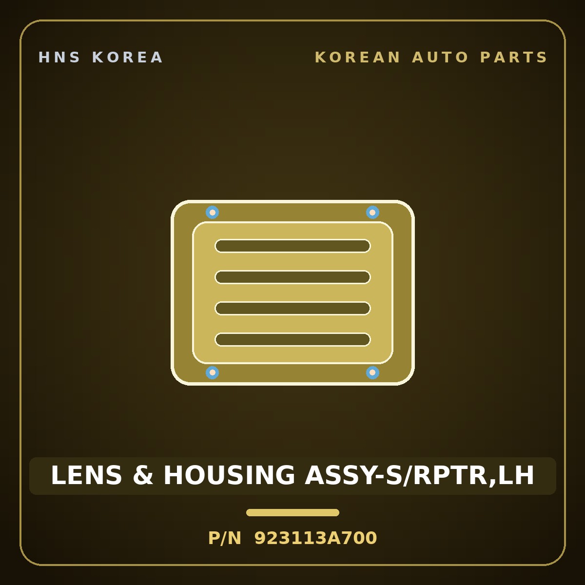 Genuine Mobis LENS & HOUSING ASSY-S/RPTR,LH 923113A700 for Trajet 1999 HNS Parts Korea