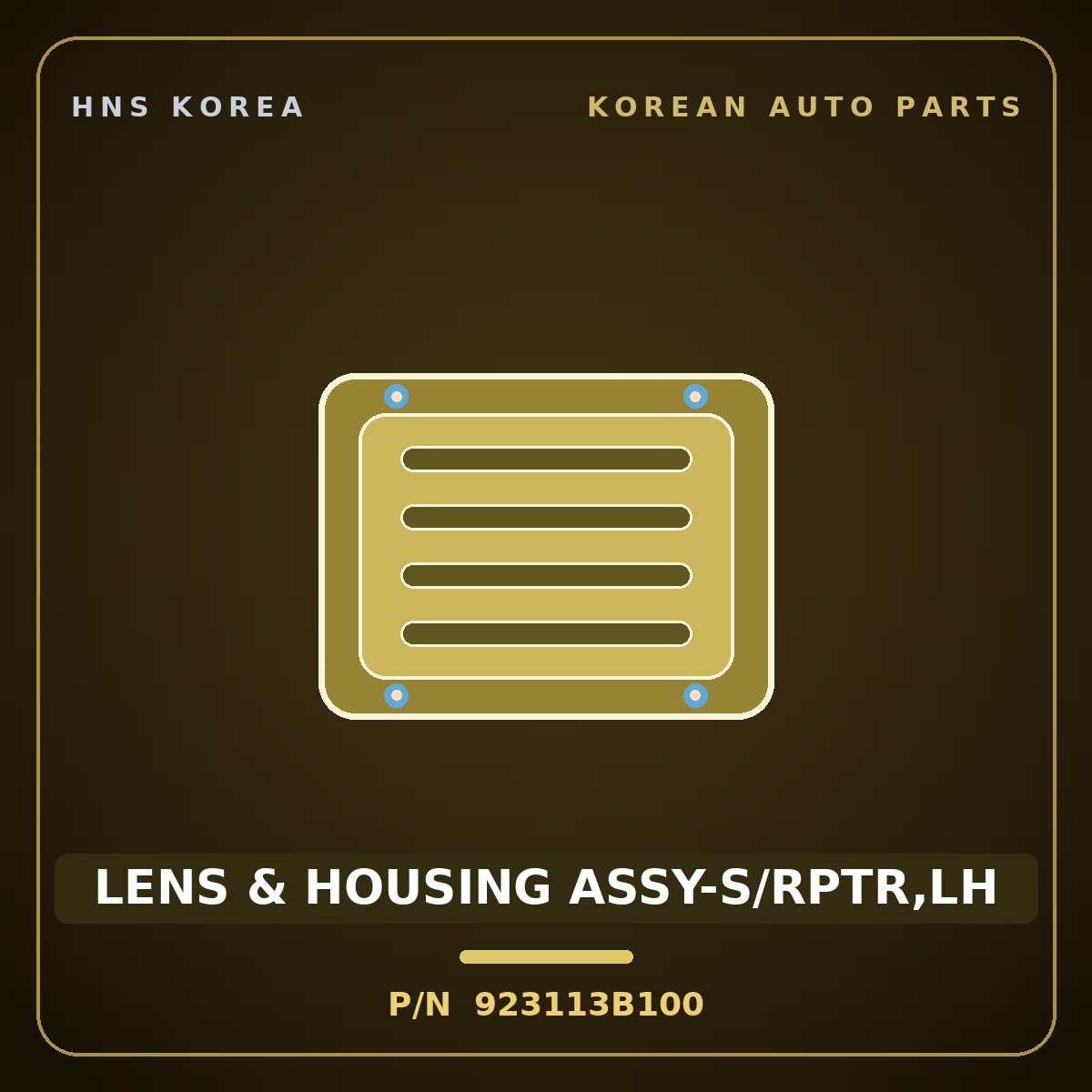 Genuine Mobis LENS & HOUSING ASSY-S/RPTR,LH 923113B100 for Elantra 1999 HNS Parts Korea
