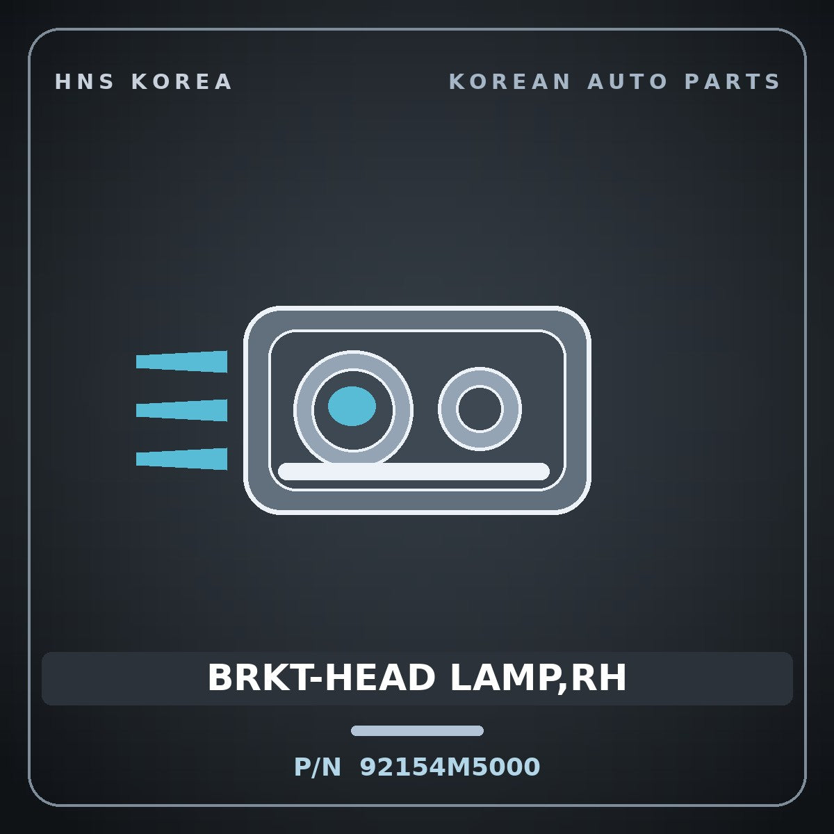 Genuine Mobis BRKT-HEAD LAMP,RH 92154M5000 for Nexo 2018 HNS Parts Korea