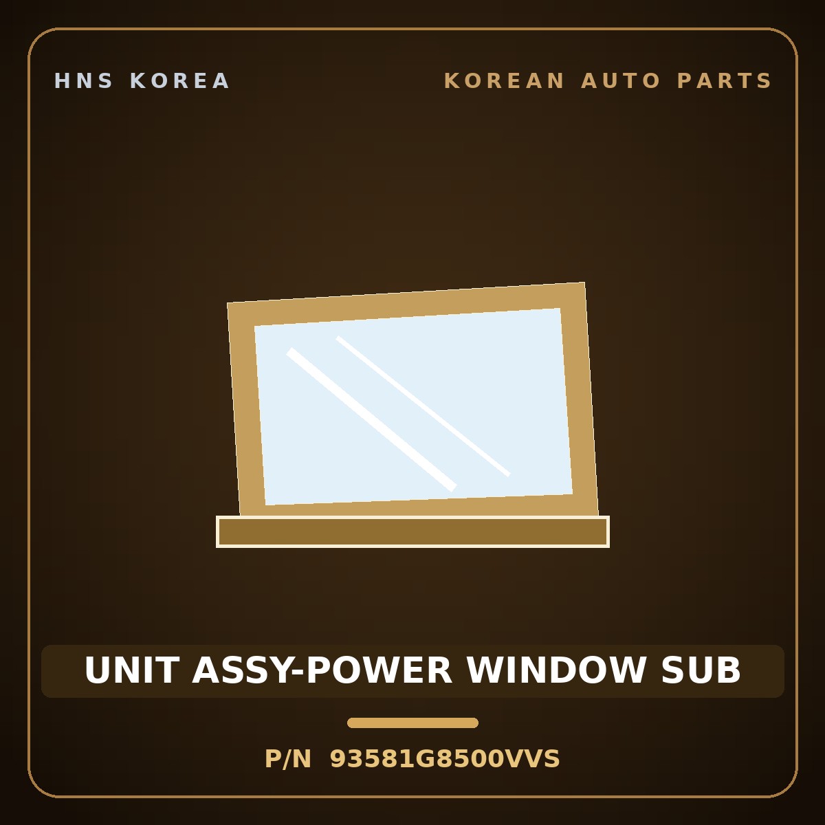 Genuine Mobis UNIT ASSY-POWER WINDOW SUB 93581G8500VVS for Grandeur 2020 HNS Parts Korea
