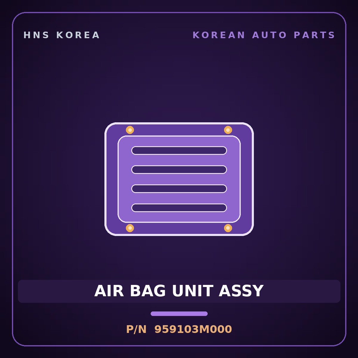 Genuine Mobis AIR BAG UNIT ASSY 959103M000 for Genesis 2007 HNS Parts Korea