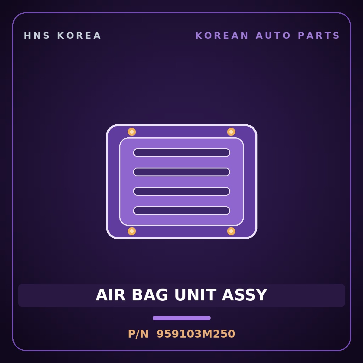 Genuine Mobis AIR BAG UNIT ASSY 959103M250 for Genesis 2007 HNS Parts Korea