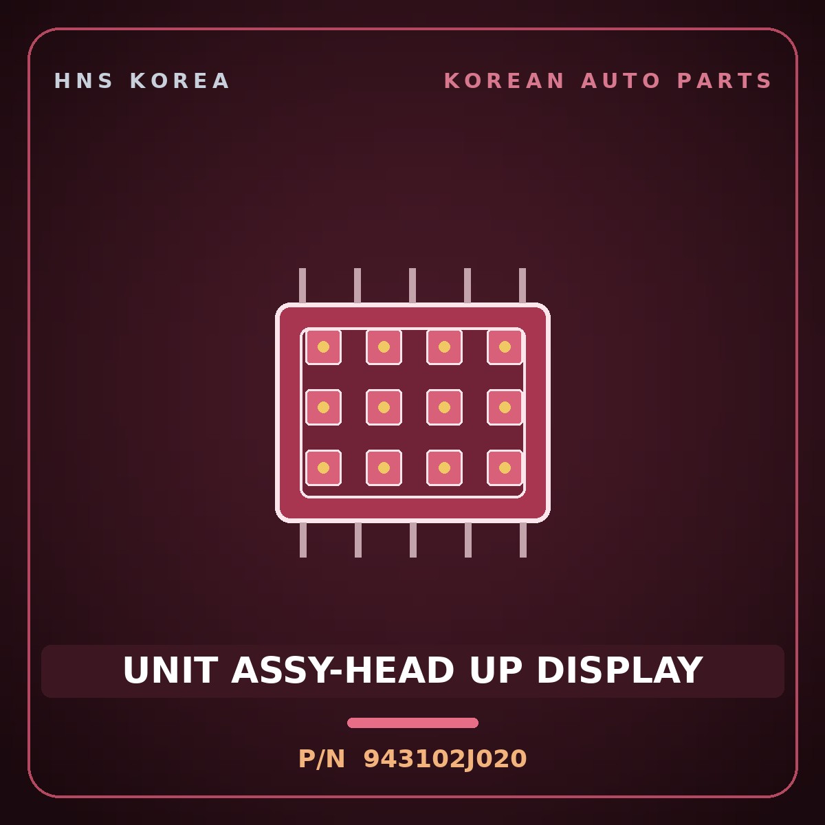 Genuine Mobis UNIT ASSY-HEAD UP DISPLAY 943102J020 for Mohave 2020 HNS Parts Korea