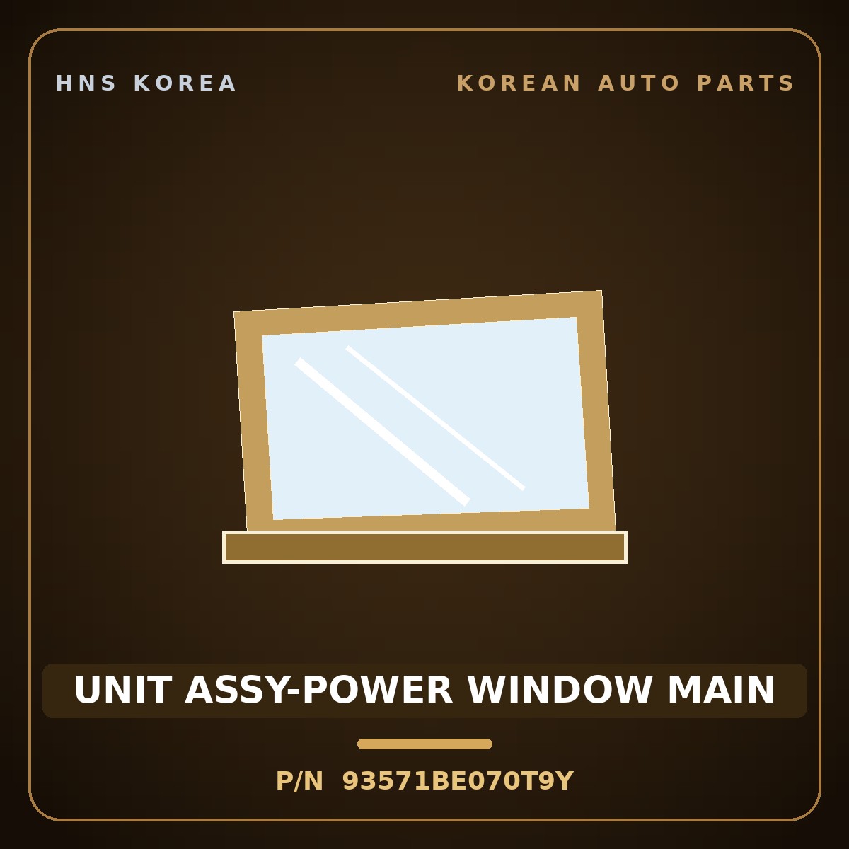 Genuine Mobis UNIT ASSY-POWER WINDOW MAIN 93571BE070T9Y for Kona 2023 HNS Parts Korea