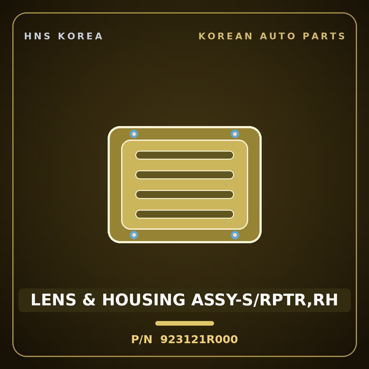 Genuine Mobis LENS & HOUSING ASSY-S/RPTR,RH 923121R000 for Accent 2011 HNS Parts Korea