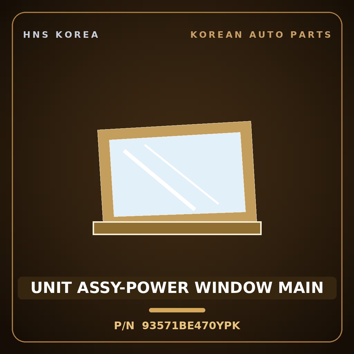Genuine Mobis UNIT ASSY-POWER WINDOW MAIN 93571BE470YPK for Kona 2023 HNS Parts Korea