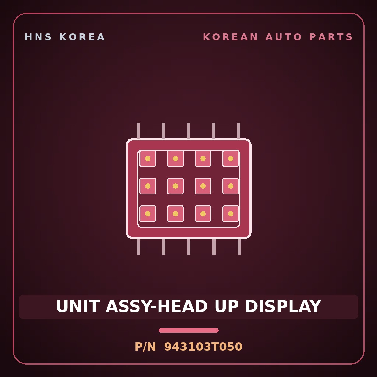 Genuine Mobis UNIT ASSY-HEAD UP DISPLAY 943103T050 for K9 2015 HNS Parts Korea