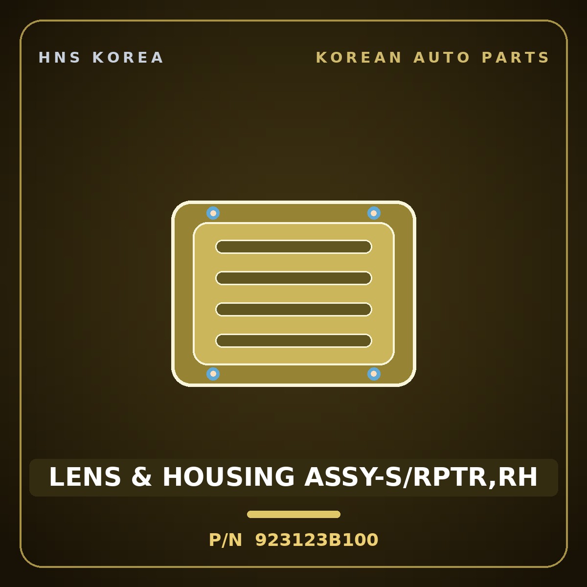 Genuine Mobis LENS & HOUSING ASSY-S/RPTR,RH 923123B100 for Elantra 1999 HNS Parts Korea