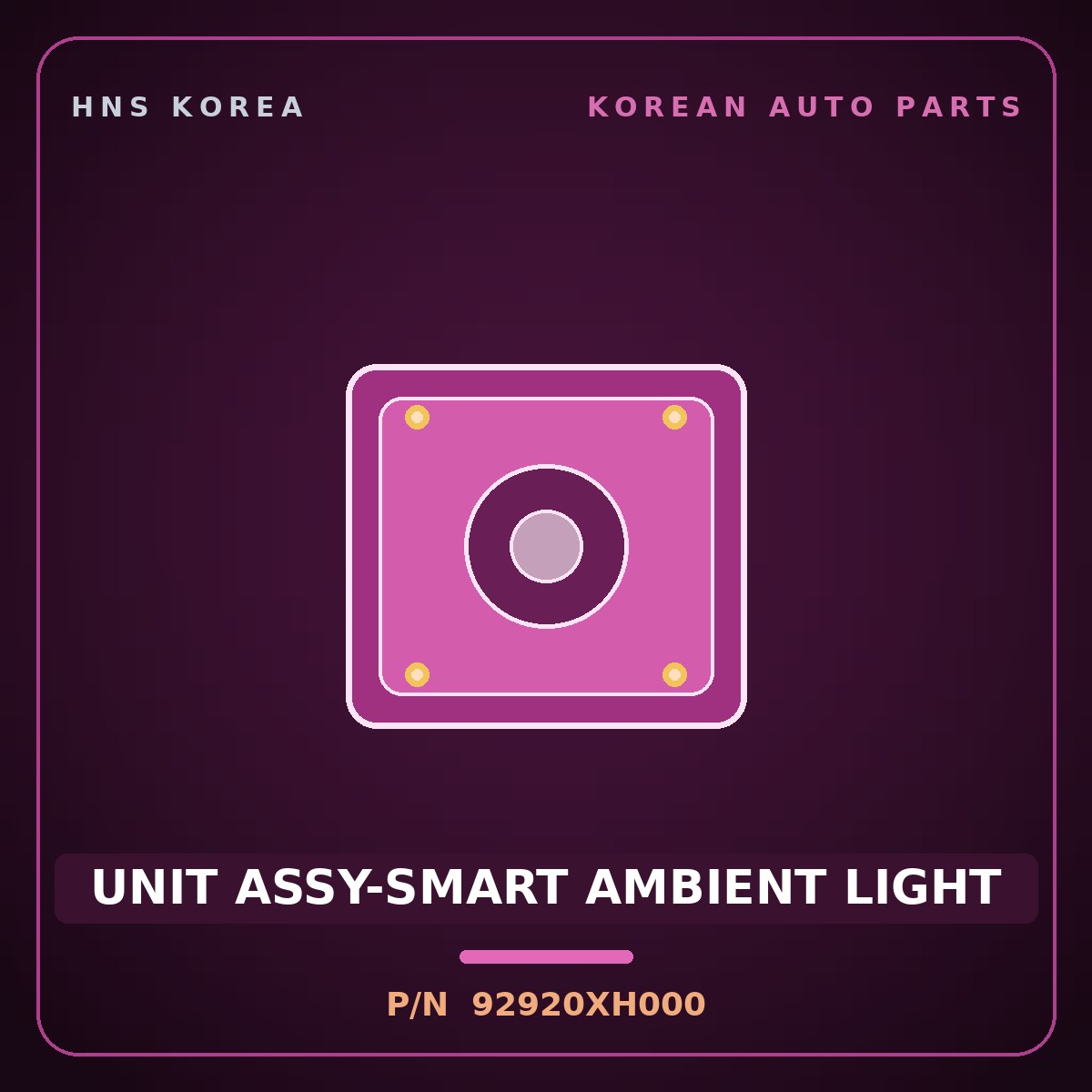 Genuine Mobis UNIT ASSY-SMART AMBIENT LIGHT 92920XH000 for Nexo 2025 HNS Parts Korea