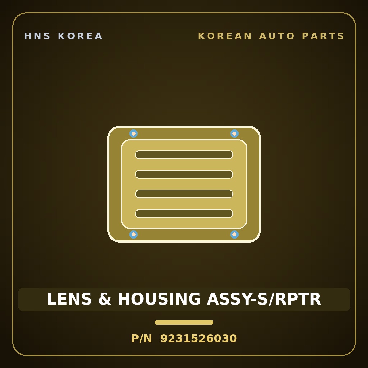 Genuine Mobis LENS & HOUSING ASSY-S/RPTR 9231526030 for Santa Fe 2000 HNS Parts Korea