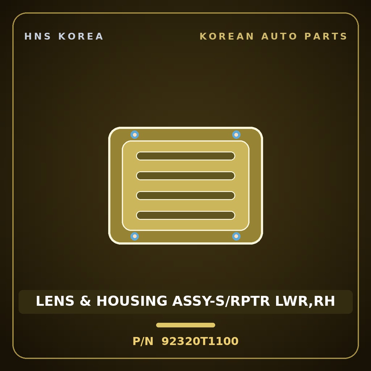 Genuine Mobis LENS & HOUSING ASSY-S/RPTR LWR,RH 92320T1100 for G80 2020 HNS Parts Korea