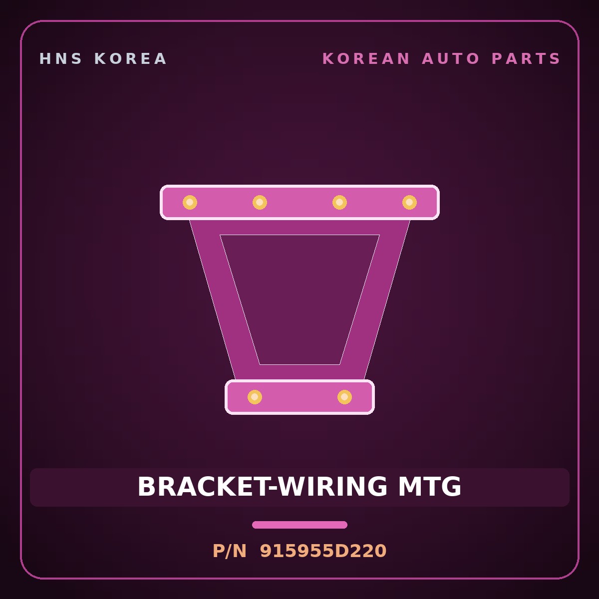 Genuine Mobis BRACKET-WIRING MTG 915955D220 for County 2020 HNS Parts Korea