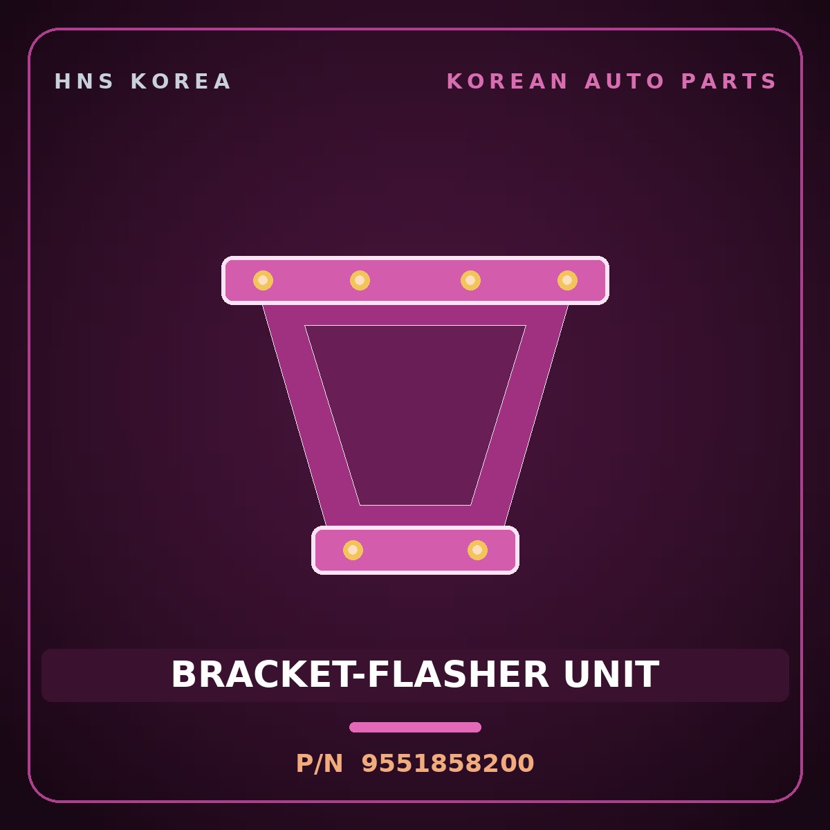 Genuine Mobis BRACKET-FLASHER UNIT 9551858200 for County 2008 HNS Parts Korea