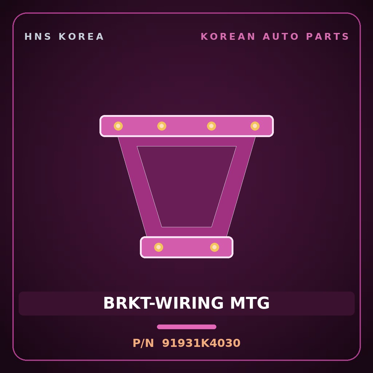 Genuine Mobis BRKT-WIRING MTG 91931K4030 for Kona 2019 HNS Parts Korea