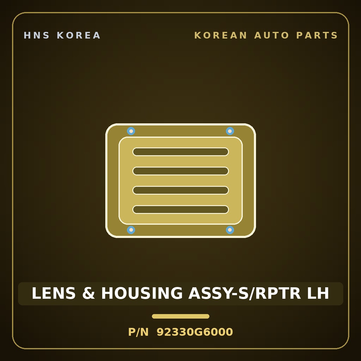 Genuine Mobis LENS & HOUSING ASSY-S/RPTR LH 92330G6000 for K3 2017 HNS Parts Korea