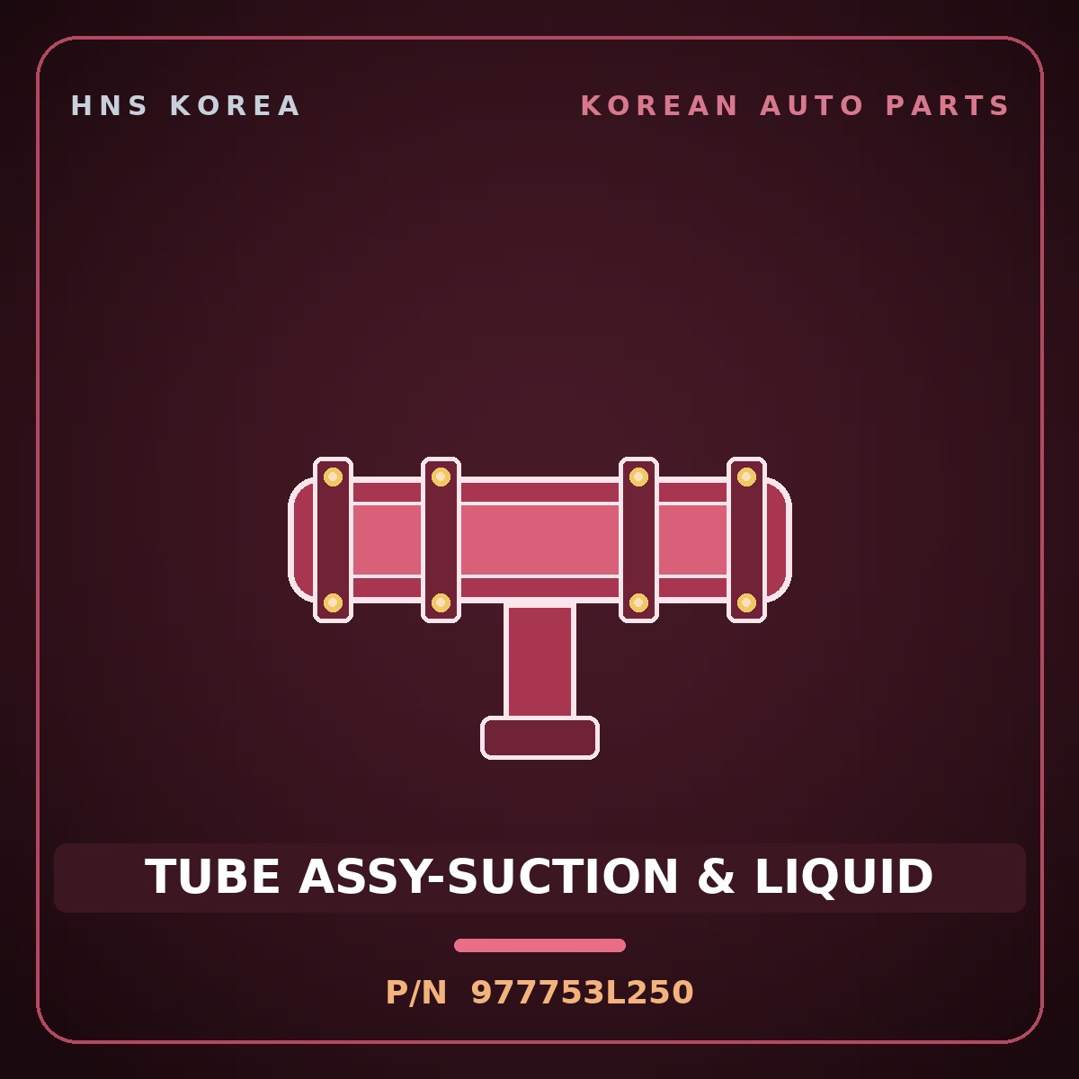 Genuine Mobis TUBE ASSY-SUCTION & LIQUID 977753L250 for Grandeur 2005 HNS Parts Korea