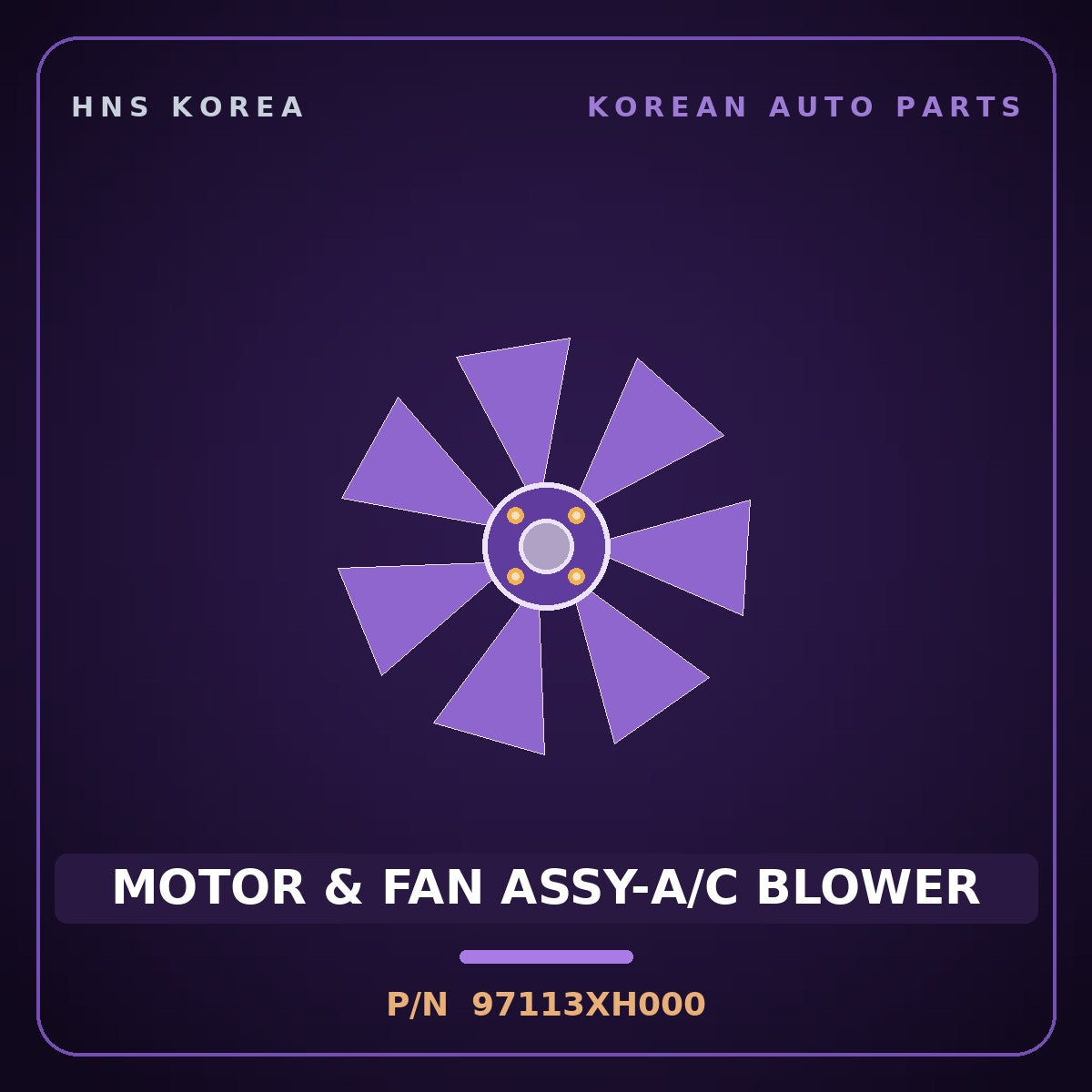 Genuine Mobis MOTOR & FAN ASSY-A/C BLOWER 97113XH000 for Nexo 2025 HNS Parts Korea