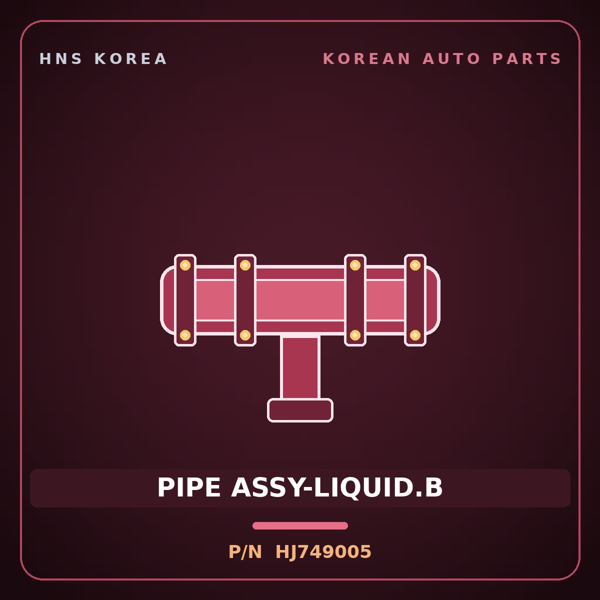 Genuine Mobis PIPE ASSY-LIQUID.B HJ749005 for Galloper 1998 HNS Parts Korea