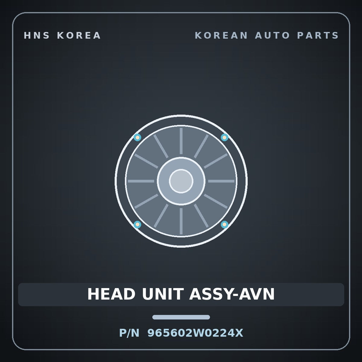 Genuine Mobis HEAD UNIT ASSY-AVN 965602W0224X for Santa Fe 2015 HNS Parts Korea