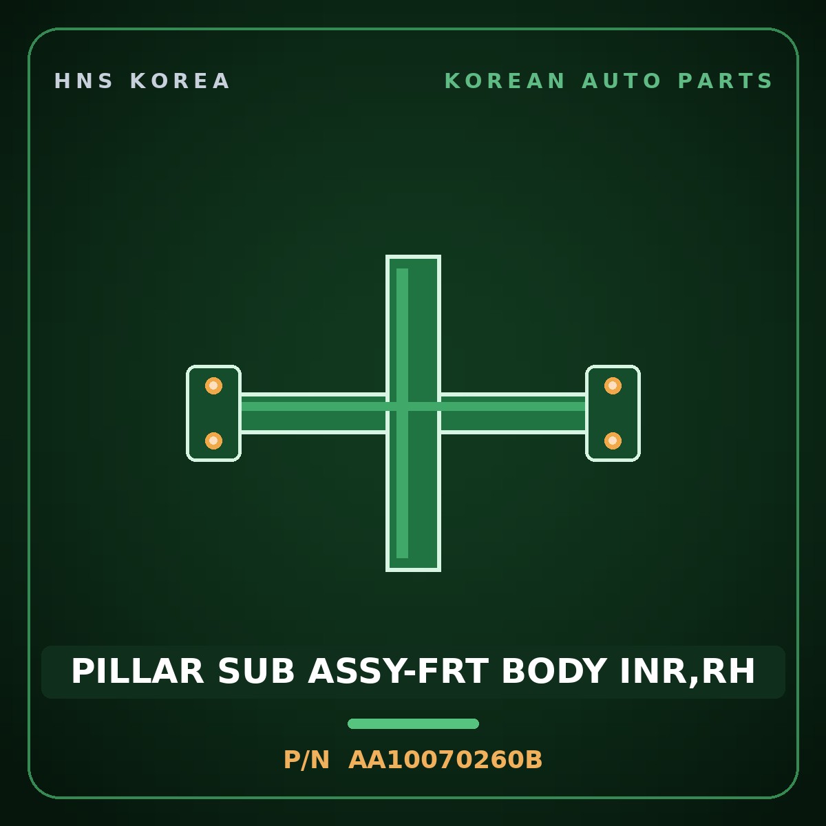 Genuine Mobis PILLAR SUB ASSY-FRT BODY INR,RH AA10070260B for Towner 2000 HNS Parts Korea