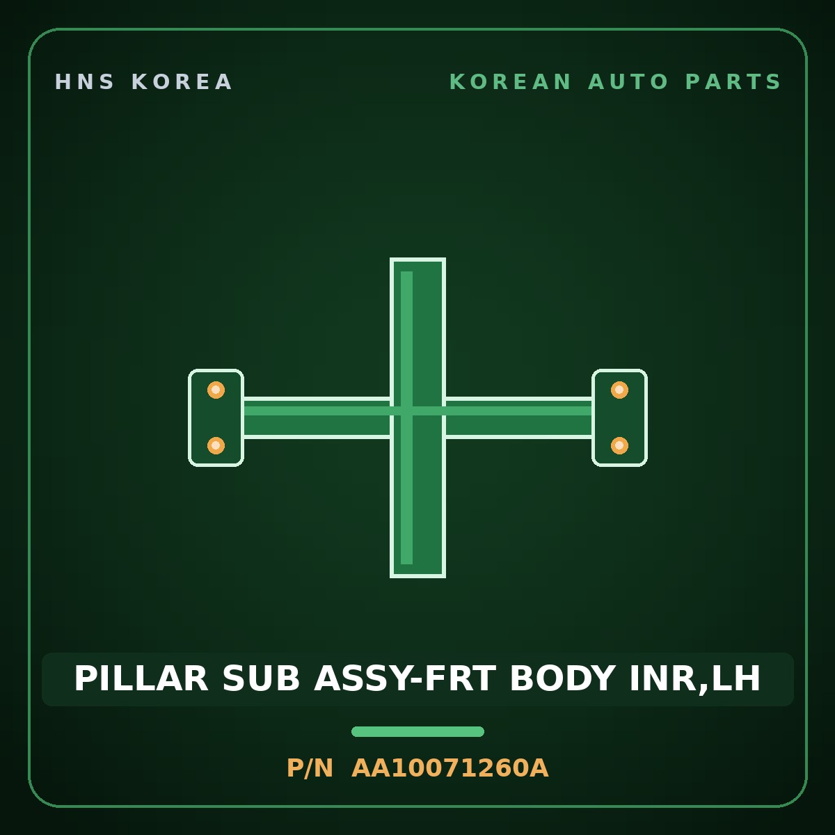 Genuine Mobis PILLAR SUB ASSY-FRT BODY INR,LH AA10071260A for Towner 2000 HNS Parts Korea