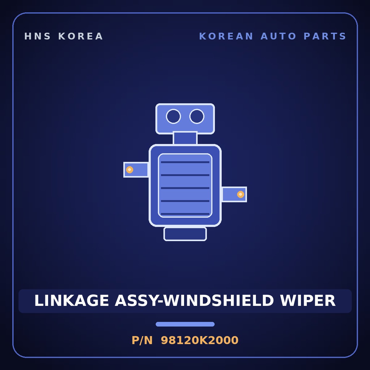 Genuine Mobis LINKAGE ASSY-WINDSHIELD WIPER 98120K2000 for Venue 2019 HNS Parts Korea