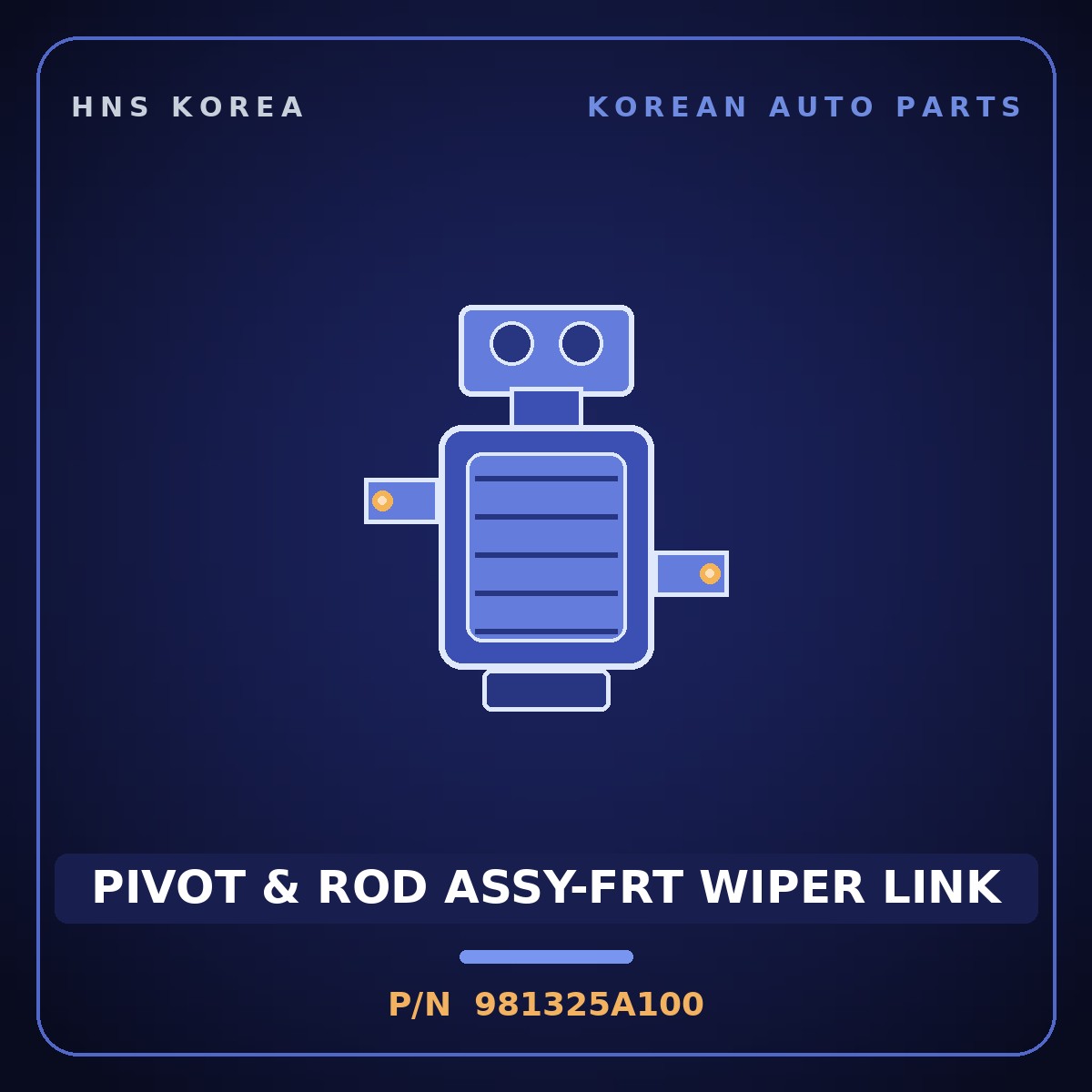 Genuine Mobis PIVOT & ROD ASSY-FRT WIPER LINK 981325A100 for County 1998 HNS Parts Korea