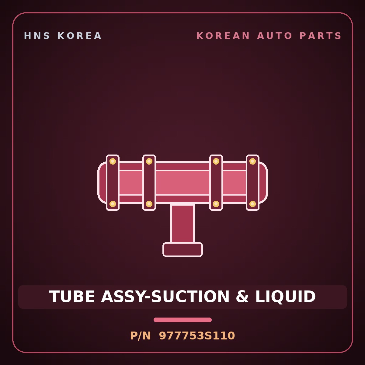 Genuine Mobis TUBE ASSY-SUCTION & LIQUID 977753S110 for Sonata 2010 HNS Parts Korea
