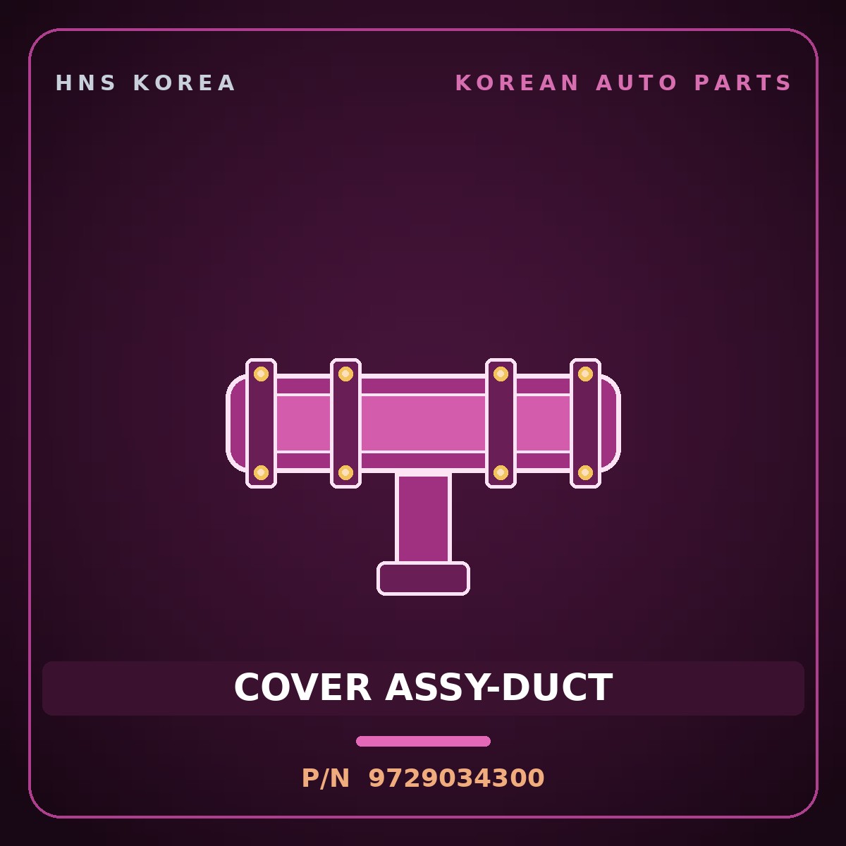 Genuine Mobis COVER ASSY-DUCT 9729034300 for Sonata 1995 HNS Parts Korea