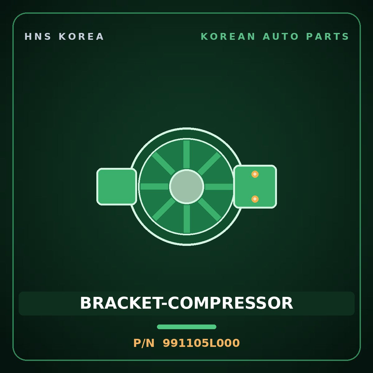Genuine Mobis BRACKET-COMPRESSOR 991105L000 for Mighty 2008 HNS Parts Korea