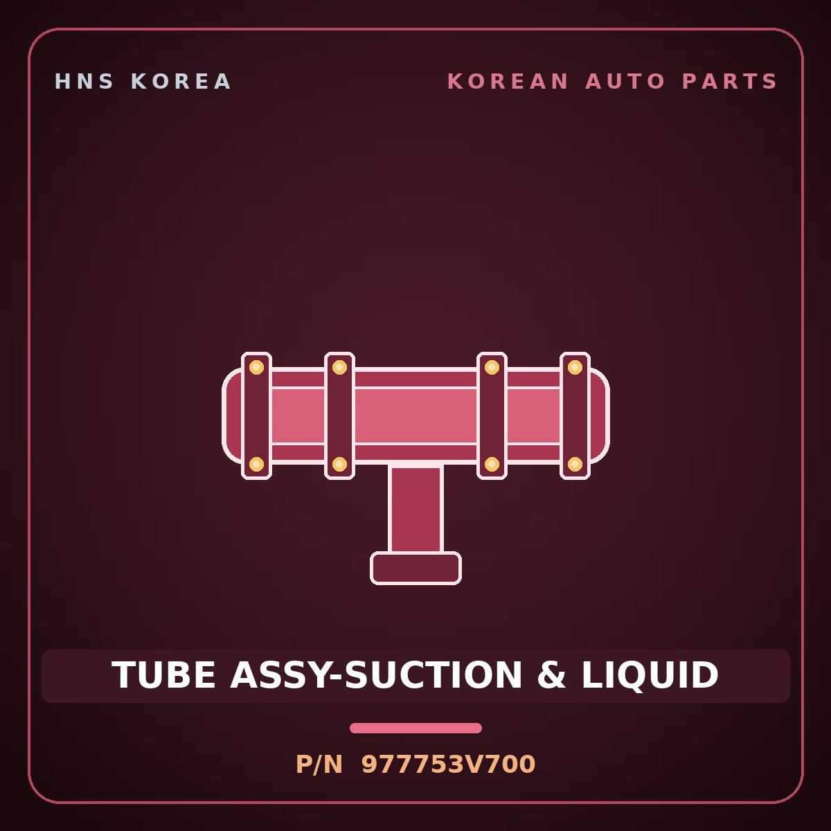 Genuine Mobis TUBE ASSY-SUCTION & LIQUID 977753V700 for Grandeur 2015 HNS Parts Korea
