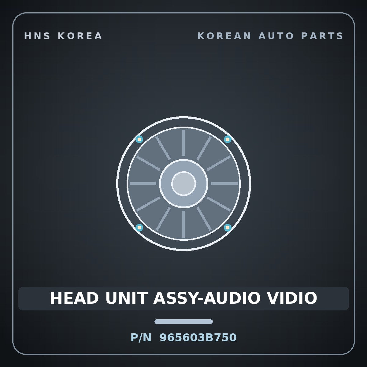 Genuine Mobis HEAD UNIT ASSY-AUDIO VIDIO 965603B750 for Equus 2001 HNS Parts Korea
