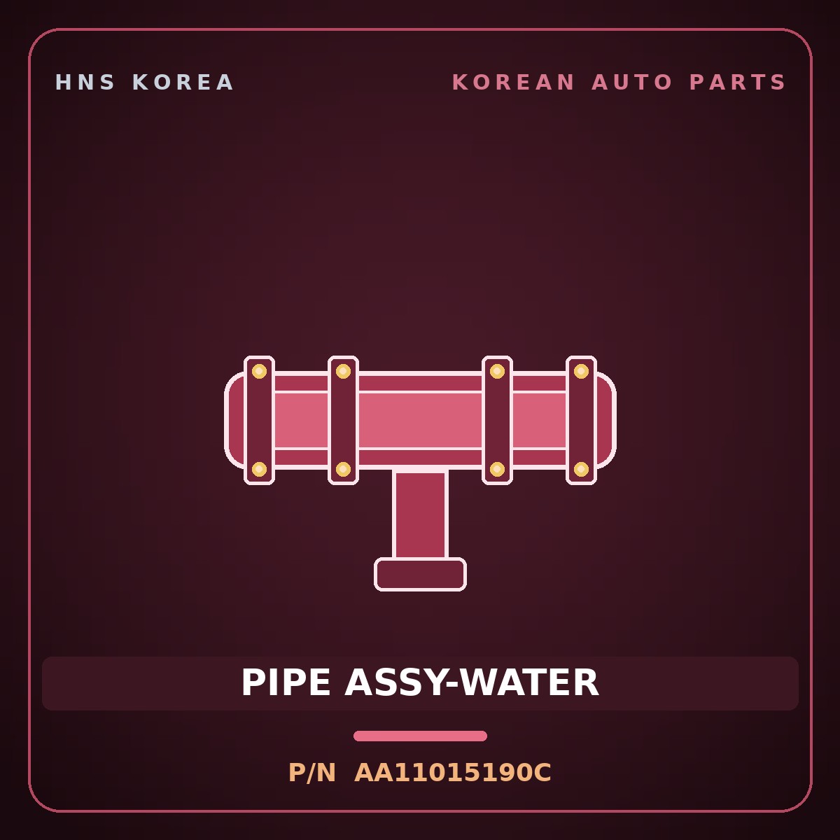 Genuine Mobis PIPE ASSY-WATER AA11015190C for Towner 2000 HNS Parts Korea