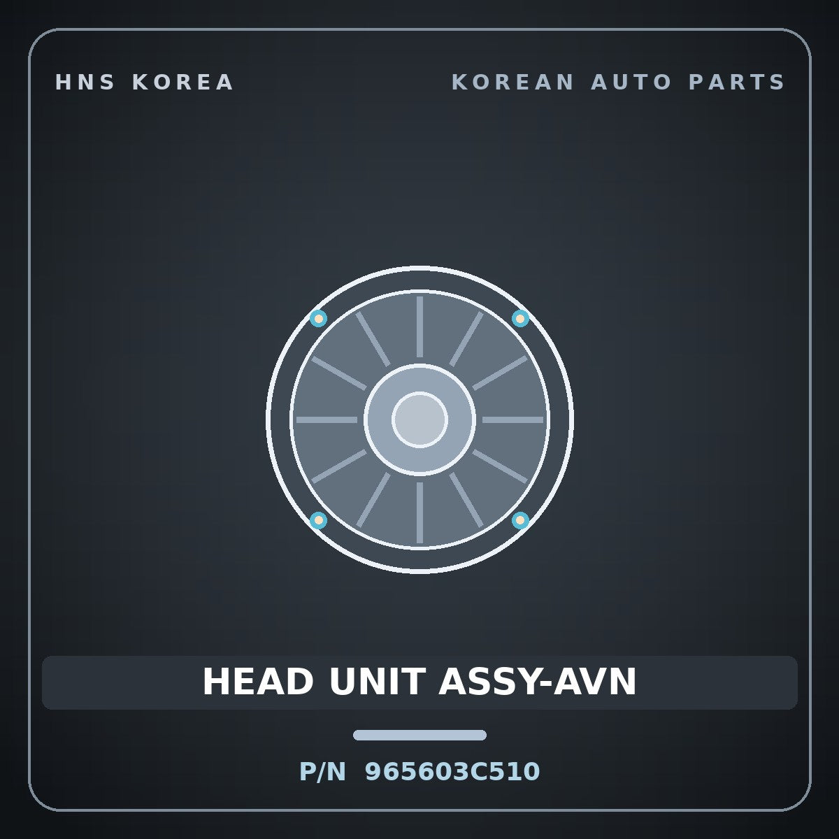 Genuine Mobis HEAD UNIT ASSY-AVN 965603C510 for Regal 2002 HNS Parts Korea