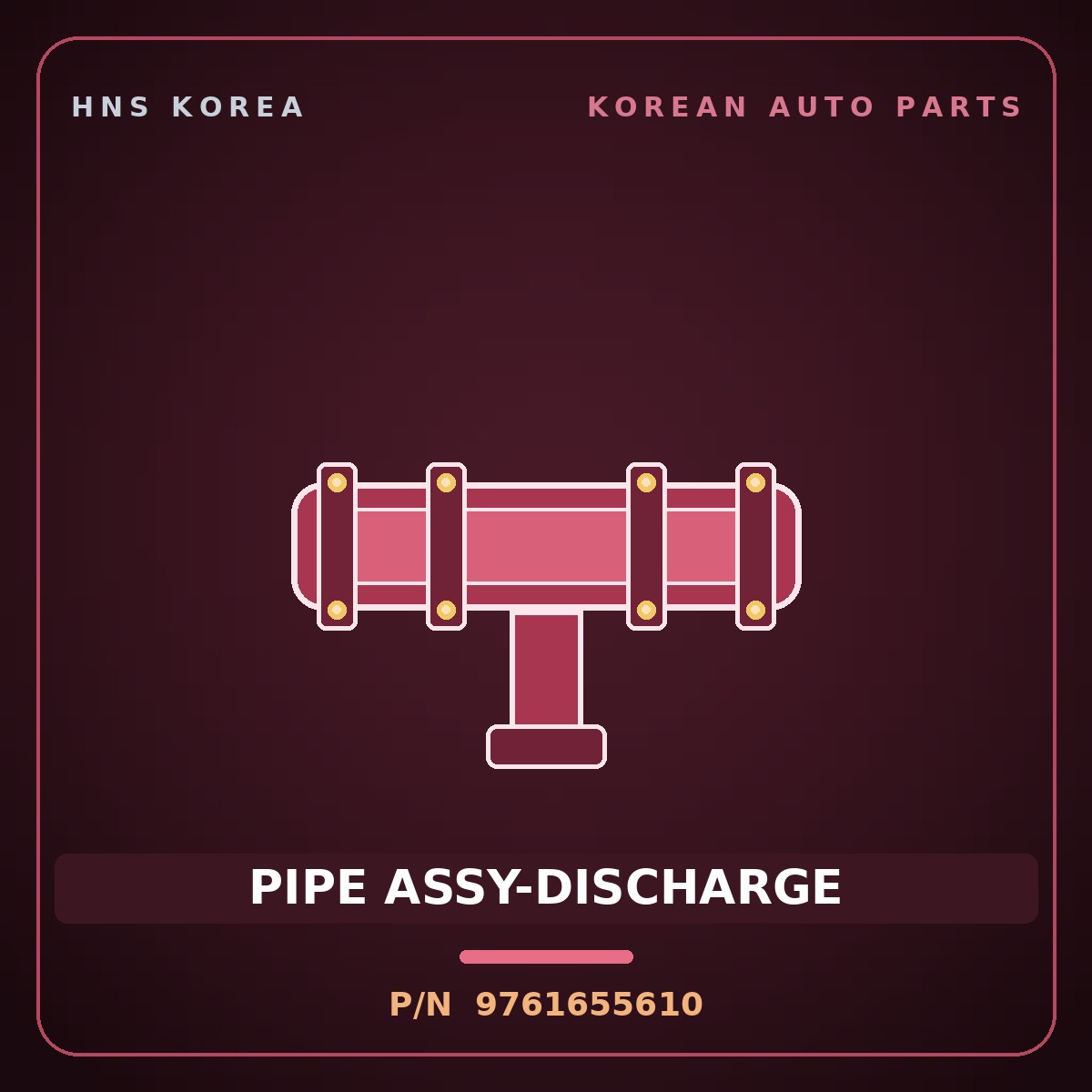 Genuine Mobis PIPE ASSY-DISCHARGE 9761655610 for Aerotown 1998 HNS Parts Korea