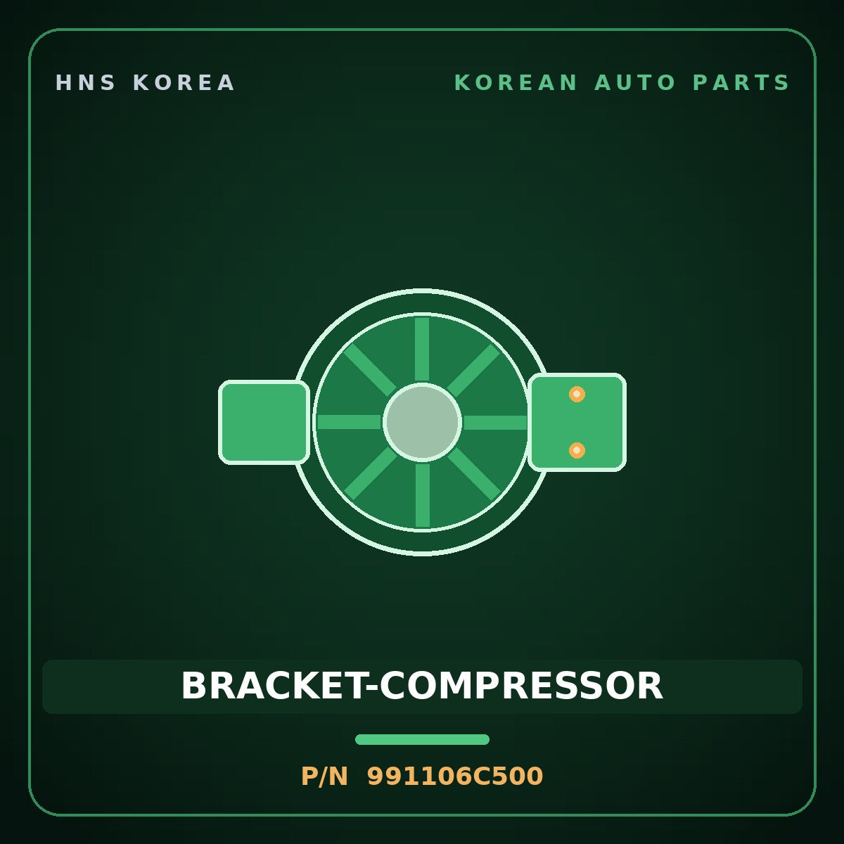 Genuine Mobis BRACKET-COMPRESSOR 991106C500 for Mega Truck 2004 HNS Parts Korea