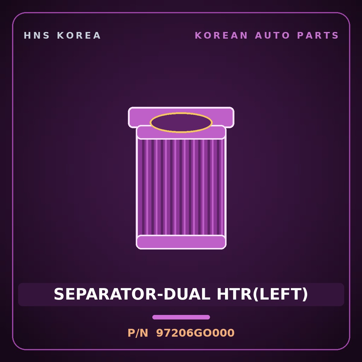 Genuine Mobis SEPARATOR-DUAL HTR(LEFT) 97206GO000 for EV9 2023 HNS Parts Korea